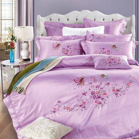 婚庆斜纹木天丝提加绣四件套及全棉提花简约床上用品精选